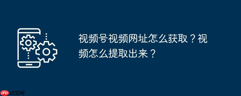 视频号视频网址怎么获取?视频怎么提取出来?