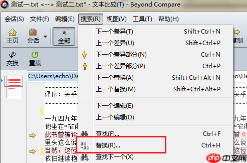 Beyond Compare怎么文本替换