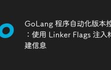 GoLang 程序自动化版本控制：使用 Linker Flags 注入构建信息