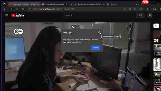 Edge 浏览器 Canary 版测试新特性：视频播放控件新增翻译切换开