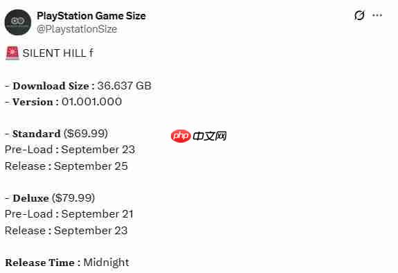 9月21日开启! 《寂静岭f》公布大小与预载时间