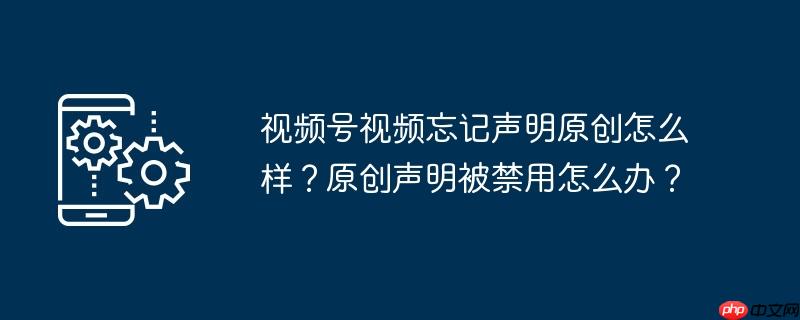 视频号视频忘记声明原创怎么样？原创声明被禁用怎么办？