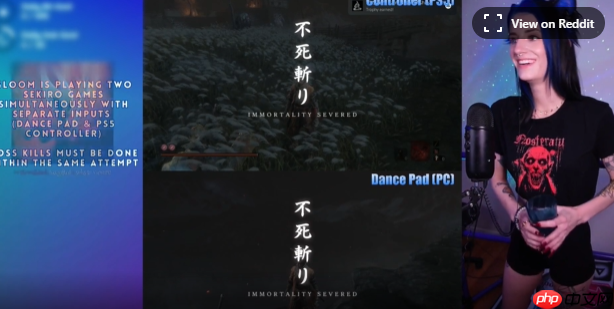 还能这么玩?美女高玩手脚同时玩两个《只狼》成功双杀总BOSS