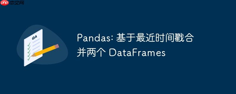 pandas: 基于最近时间戳合并两个 dataframes