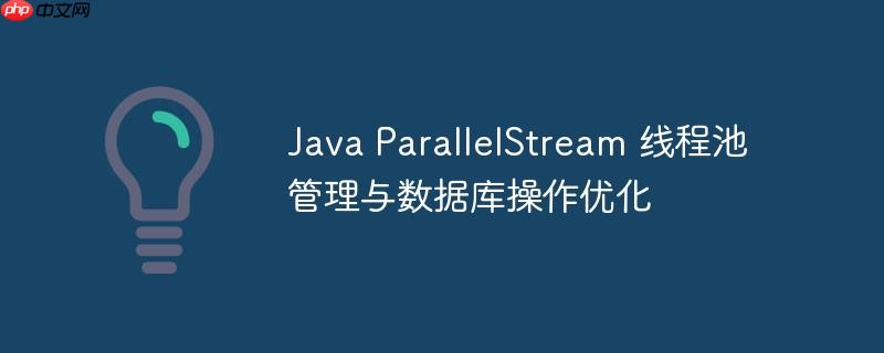 Java ParallelStream 线程池管理与数据库操作优化