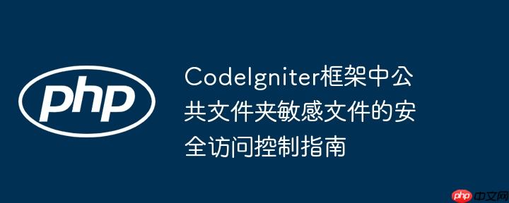 CodeIgniter框架中公共文件夹敏感文件的安全访问控制指南

