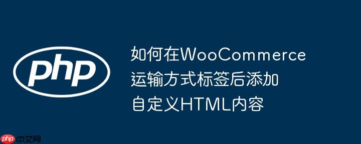 如何在WooCommerce运输方式标签后添加自定义HTML内容