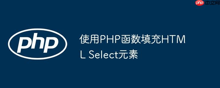 使用PHP函数填充HTML Select元素