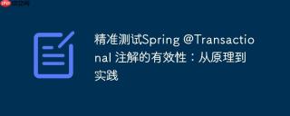 精准测试Spring @Transactional 注解的有效性：从原理到实践