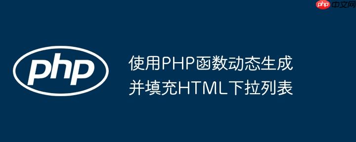 使用PHP函数动态生成并填充HTML下拉列表
