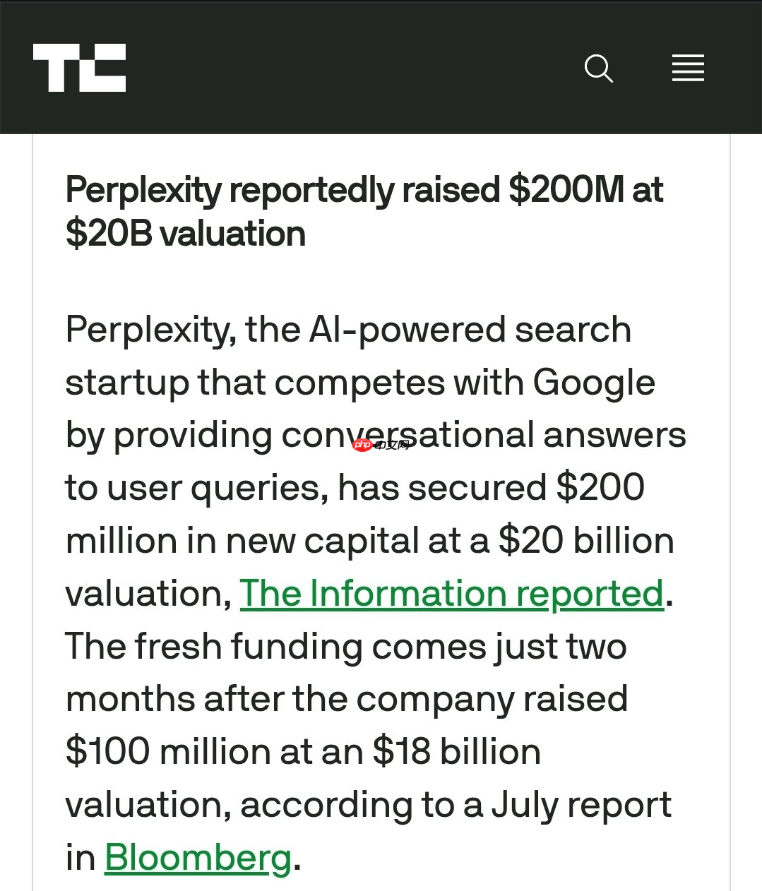 ai 搜索创企 perplexity 融资 2 亿美元,估值 200 亿美元
