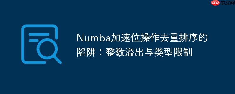 Numba加速位操作去重排序的陷阱:整数溢出与类型限制