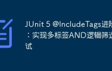 JUnit 5 @IncludeTags進(jìn)階：實(shí)現(xiàn)多標(biāo)簽AND邏輯篩選測試