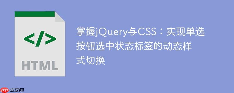 掌握jQuery与CSS：实现单选按钮选中状态标签的动态样式切换