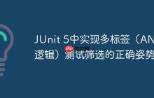JUnit 5中實(shí)現(xiàn)多標(biāo)簽（AND邏輯）測試篩選的正確姿勢