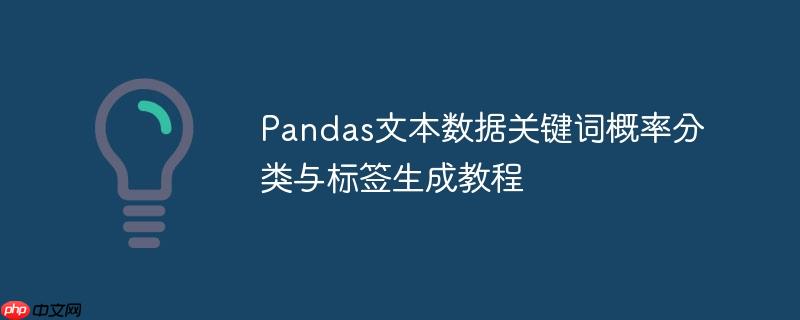 Pandas文本数据关键词概率分类与标签生成教程