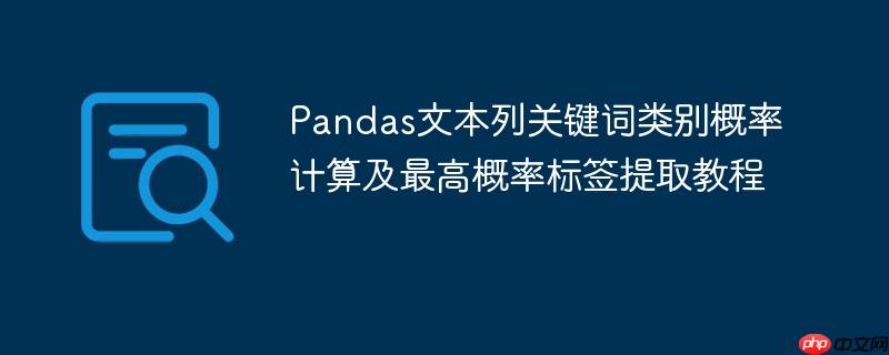 Pandas文本列关键词类别概率计算及最高概率标签提取教程