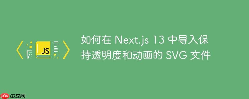 如何在 Next.js 13 中导入保持透明度和动画的 SVG 文件