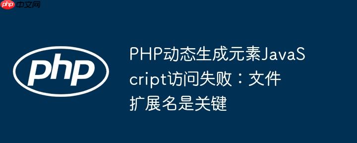 PHP动态生成元素JavaScript访问失败:文件扩展名是关键