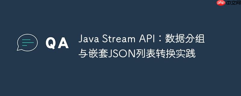 Java Stream API:数据分组与嵌套JSON列表转换实践