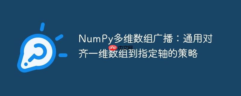 NumPy多维数组广播：通用对齐一维数组到指定轴的策略
