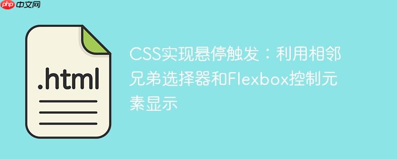 CSS实现悬停触发:利用相邻兄弟选择器和Flexbox控制元素显示