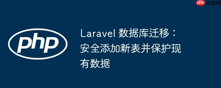 Laravel 数据库迁移:安全添加新表并保护现有数据