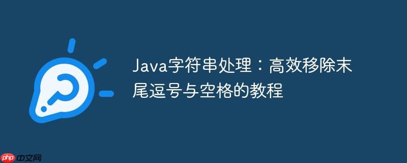 Java字符串处理:高效移除末尾逗号与空格的教程