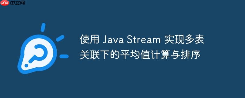 使用 Java Stream 实现多表关联下的平均值计算与排序