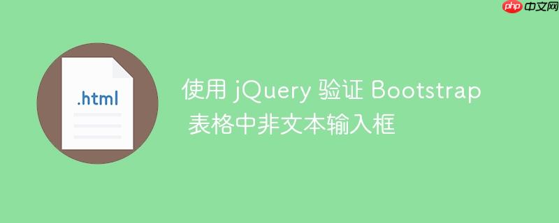 使用 jQuery 验证 Bootstrap 表格中非文本输入框