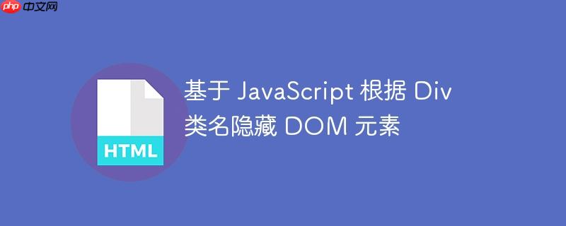 基于 JavaScript 根据 Div 类名隐藏 DOM 元素