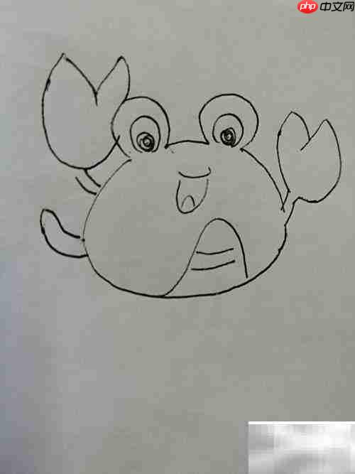 小螃蟹绘画教程:大眼睛萌趣版