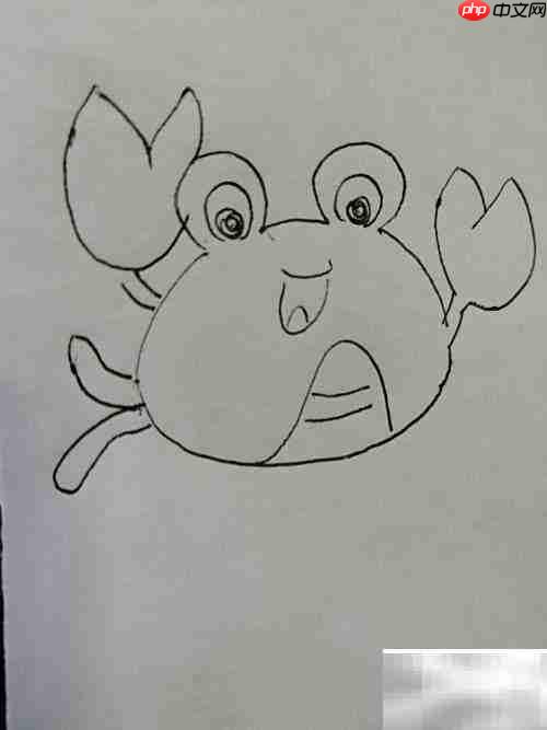 小螃蟹绘画教程:大眼睛萌趣版