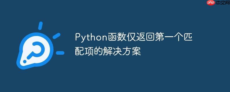 Python函数仅返回第一个匹配项的解决方案