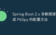 Spring Boot 2.x 多數(shù)據(jù)源集成 P6Spy 的配置方法