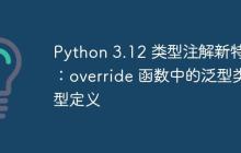 Python 3.12 类型注解新特性:override 函数中的泛型类型定义