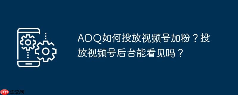 ADQ如何投放视频号加粉？投放视频号后台能看见吗？