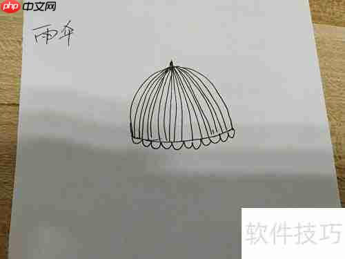 小雨伞简笔画教程