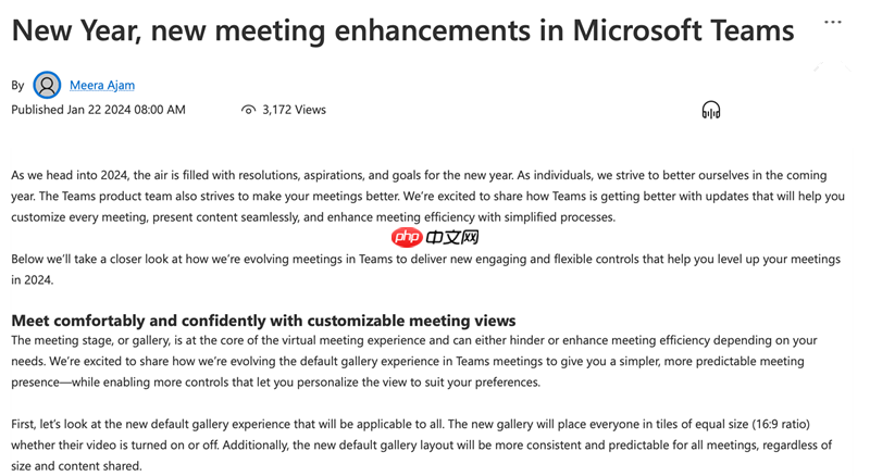 微软本月改善 Teams 会议功能： 最多同屏 49 名参会者