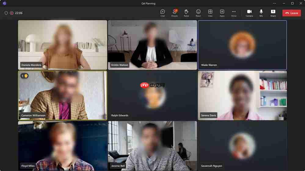 微软本月改善 Teams 会议功能： 最多同屏 49 名参会者
