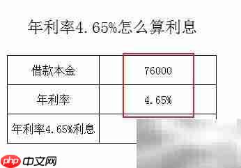 年利率4.65%利息计算方法