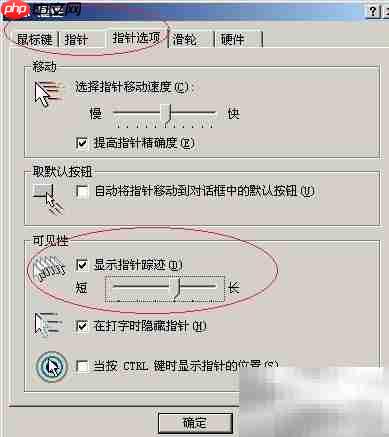 Win Server 2003显示鼠标轨迹