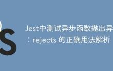 Jest中测试异步函数抛出异常：rejects 的正确用法解析