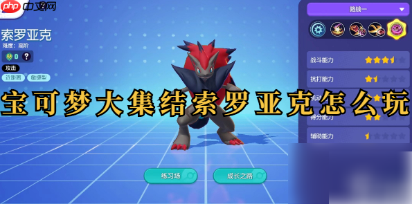 宝可梦大集结索罗亚克怎么玩 宝可梦大集结索罗亚克攻略
