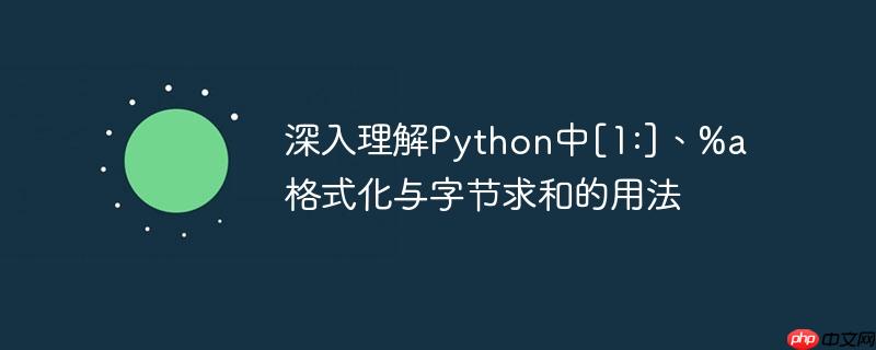 深入理解Python中[1:]、%a格式化与字节求和的用法