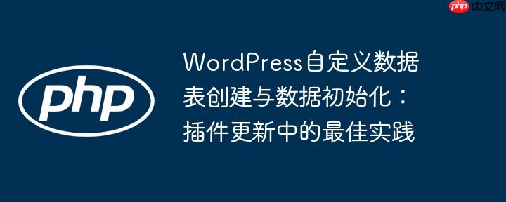 WordPress自定义数据表创建与数据初始化:插件更新中的最佳实践