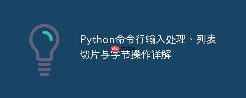 Python命令行输入处理、列表切片与字节操作详解