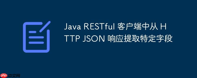Java RESTful 客户端中从 HTTP JSON 响应提取特定字段