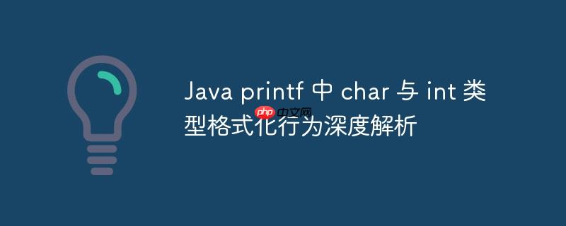 Java printf 中 char 与 int 类型格式化行为深度解析