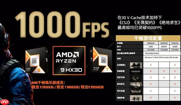 千幀電競！AMD：9000X3D可在多款游戲?qū)崿F(xiàn)1000FPS